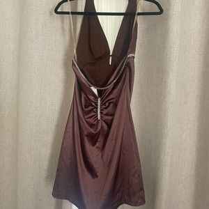 Backless brown dress